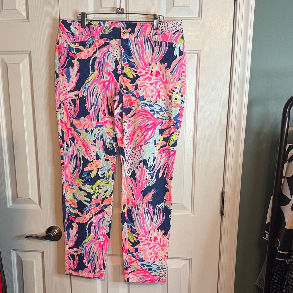 New Lilly Pulitzer Pink and Blue Patterned Kelly pants